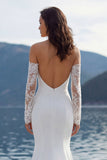 Ivory Sweetheart Mermaid Sweep Train Wedding Dress z rękawami