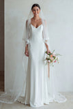 Słoniowa Spaghetti Straps Syrena Sweep Train Wedding Dress z koronką