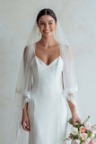 Słoniowa Spaghetti Straps Syrena Sweep Train Wedding Dress z koronką