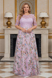 Filiowa Floral A Line z haftem w rozmiarze plus size Sukienka matki panny młodej z półrękawami