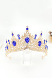 Złoto-królewska Niebieska Kryształowa Tiara Królowej Konkursu Maturalnego