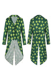 Retro zielona kurtka smokingowa Shamrock Slim Fit z kapeluszem