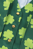 Retro zielona kurtka smokingowa Shamrock Slim Fit z kapeluszem