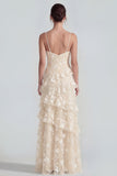 Sukienka maxi z falbanami i falbanami Shearh Lilac Floral Spaghetti