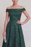 Rumieniec Jacquard Floral z ramienia: długa linia sukienka matki panny młodej