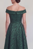 Rumieniec Jacquard Floral z ramienia: długa linia sukienka matki panny młodej