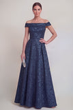 Rumieniec Jacquard Floral z ramienia: długa linia sukienka matki panny młodej