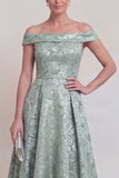Rumieniec Jacquard Floral z ramienia: długa linia sukienka matki panny młodej
