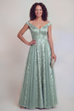 Granatowa suknia w kolorze A Line Long Mothe of the Bride