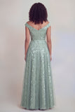 Granatowa suknia w kolorze A Line Long Mothe of the Bride