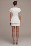 Bodycon Bateau z dekoltem i rękawami Little White Dress
