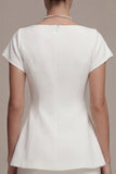 Bodycon Bateau z dekoltem i rękawami Little White Dress