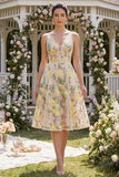 Sukienka z tiulem A-Line Champagne Champagne Flag Midi