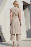 Khaki bodycon z rozcięciem midi z rozcięciem w kształcie khaki i paskiem