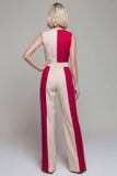 Damskie kombinezony damskie z dekoltem w serek ColorBlock Light Khaki
