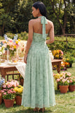 Sukienka maxi A Line Haller Dusty Sage Floral