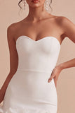 Sweetheart Bodycon White 3D Flowers Mini Dress