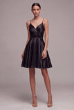 Ramiączka spaghetti Marched A Line Little Black Dress