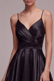 Ramiączka spaghetti Marched A Line Little Black Dress