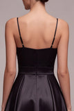Ramiączka spaghetti Marched A Line Little Black Dress
