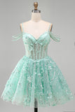 Sukienka na bal maturalny w formie A-Line Cold Shoulder Cold Shoulder z koralikami
