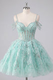 Sukienka na bal maturalny w formie A-Line Cold Shoulder Cold Shoulder z koralikami