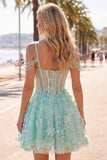 Sukienka na bal maturalny w formie A-Line Cold Shoulder Cold Shoulder z koralikami