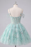 Sukienka na bal maturalny w formie A-Line Cold Shoulder Cold Shoulder z koralikami