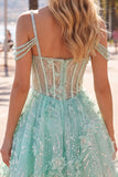 Sukienka na bal maturalny w formie A-Line Cold Shoulder Cold Shoulder z koralikami