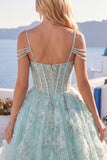 Sukienka na bal maturalny w formie A-Line Cold Shoulder Cold Shoulder z koralikami