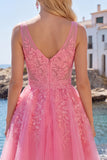 Sukienka Homecoming Homecoming o kolorze A-Line z kwiecistym dekoltem w serek