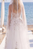 Białoróżowy tiul z kwiatami A Line A Line Girl, suknia ślubna z zasłonami i haftowanym gorsetem