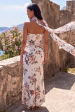 Ivory Sweetheart Mermaid Maxi w kwiaty z rozcięciem