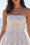 Kwiatowy gorset bez ramiączek w kształcie A A Little White Dress