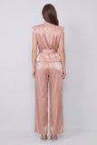 Dwuczęściowe damskie garnitury Dusty Rose z pasem
