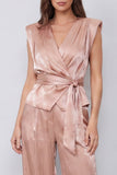 Dwuczęściowe damskie garnitury Dusty Rose z pasem