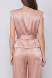 Dwuczęściowe damskie garnitury Dusty Rose z pasem