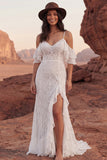 Koronkowa suknia z falbanami w stylu Cold Shoulder Lace i Mermaid