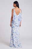 Syrena jasnozielona w kwiaty maxi