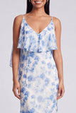 Syrena jasnozielona w kwiaty maxi