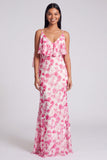 Syrena jasnozielona w kwiaty maxi