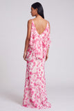 Syrena jasnozielona w kwiaty maxi