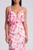 Syrena jasnozielona w kwiaty maxi