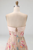 Sukienka Sweetheart Champagne A-Line A Tiul High-Low Flower Mother Of Bride