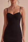 formalna sukienka z ramiączkami Midi Spaghetti Bodycon z rozcięciem