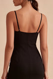 formalna sukienka z ramiączkami Midi Spaghetti Bodycon z rozcięciem