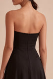Sukienka midi black tie bez ramiączek A Line