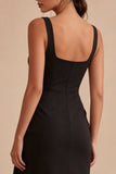 Scoop Bodycon Midi z marszczami i szarfą