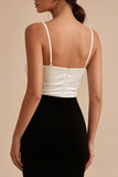 Elegancka sukienka z cienkim rozcięciem w stylu Mermaid Black and White Spaghetti Straps