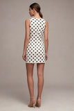 Biała kropka z dekoltem Bateau Body-Dress Dress Dress Graduation